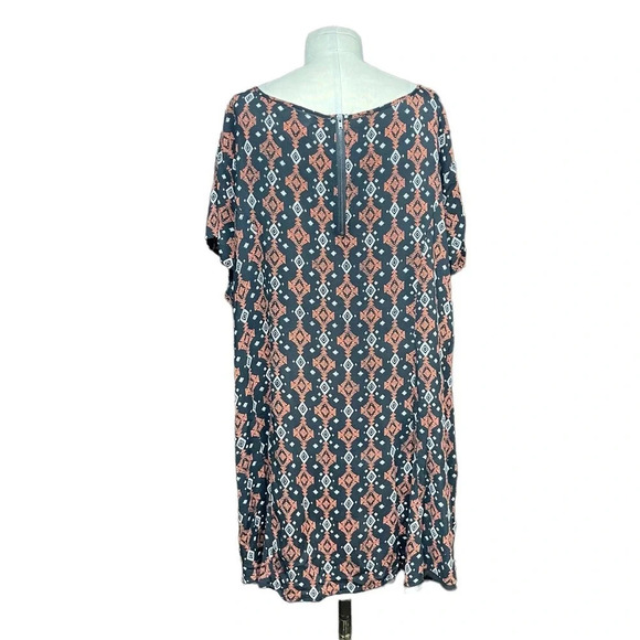 Torrid Geo Print Challis Tunic Top Black Orange Plus‎ Size 3X - Picture 7 of 13